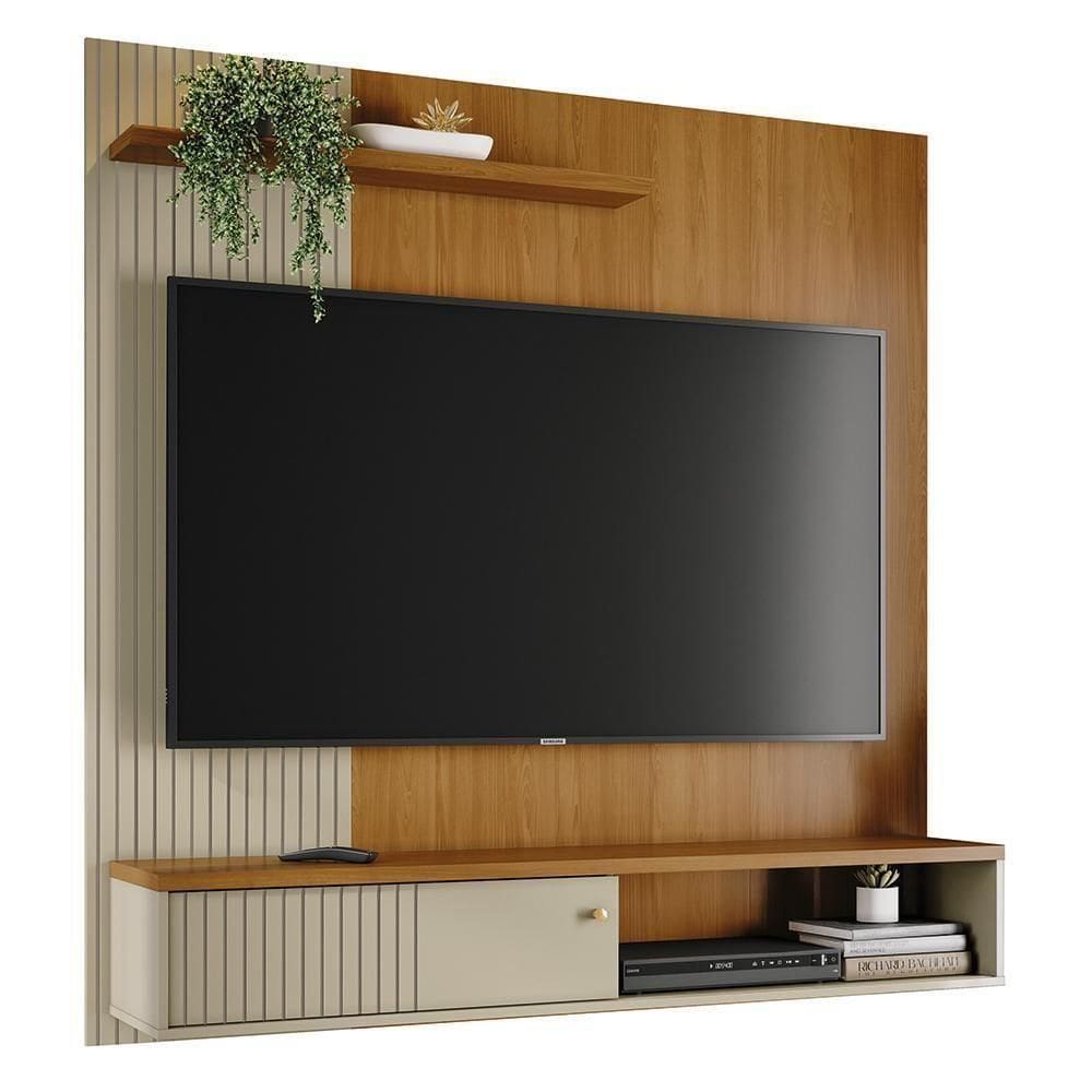 Painel Home Suspenso Aurora Cumaru Opala Para Tv Até 65 Madetec Cumaru Opala