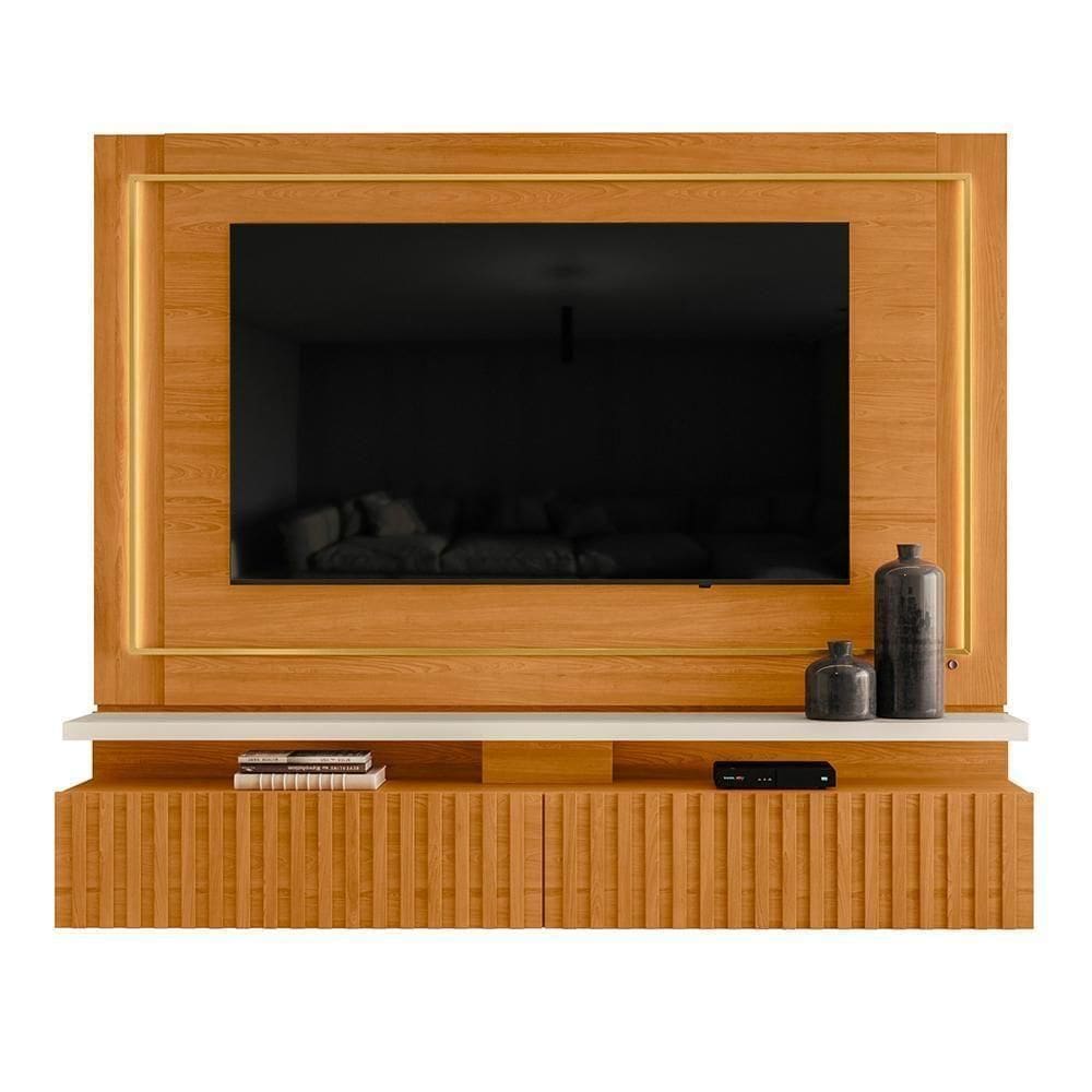 Painel Home Suspenso Gaia Cinamomo Off White Para Tv Até 75 Madetec Cinamomo Off White