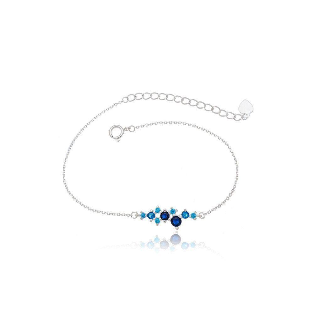Pulseira Minimalista Com Pontos De Luz Coloridos Feminina Prata 924