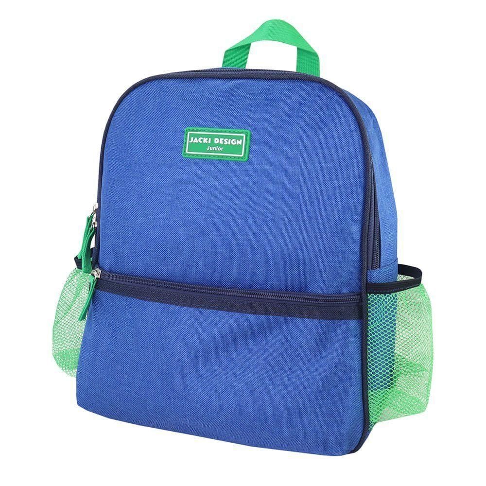 Kit Mochila Escolar Pote Para Lanche E Garrafa 460ml Infantil - Azul Azul