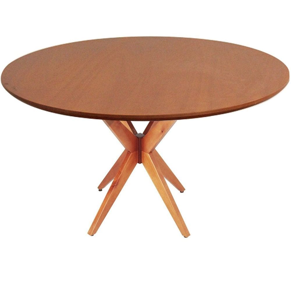 Mesa de Jantar Base Estrelada de Madeira Maciça Alice- 108cm Amadeirado