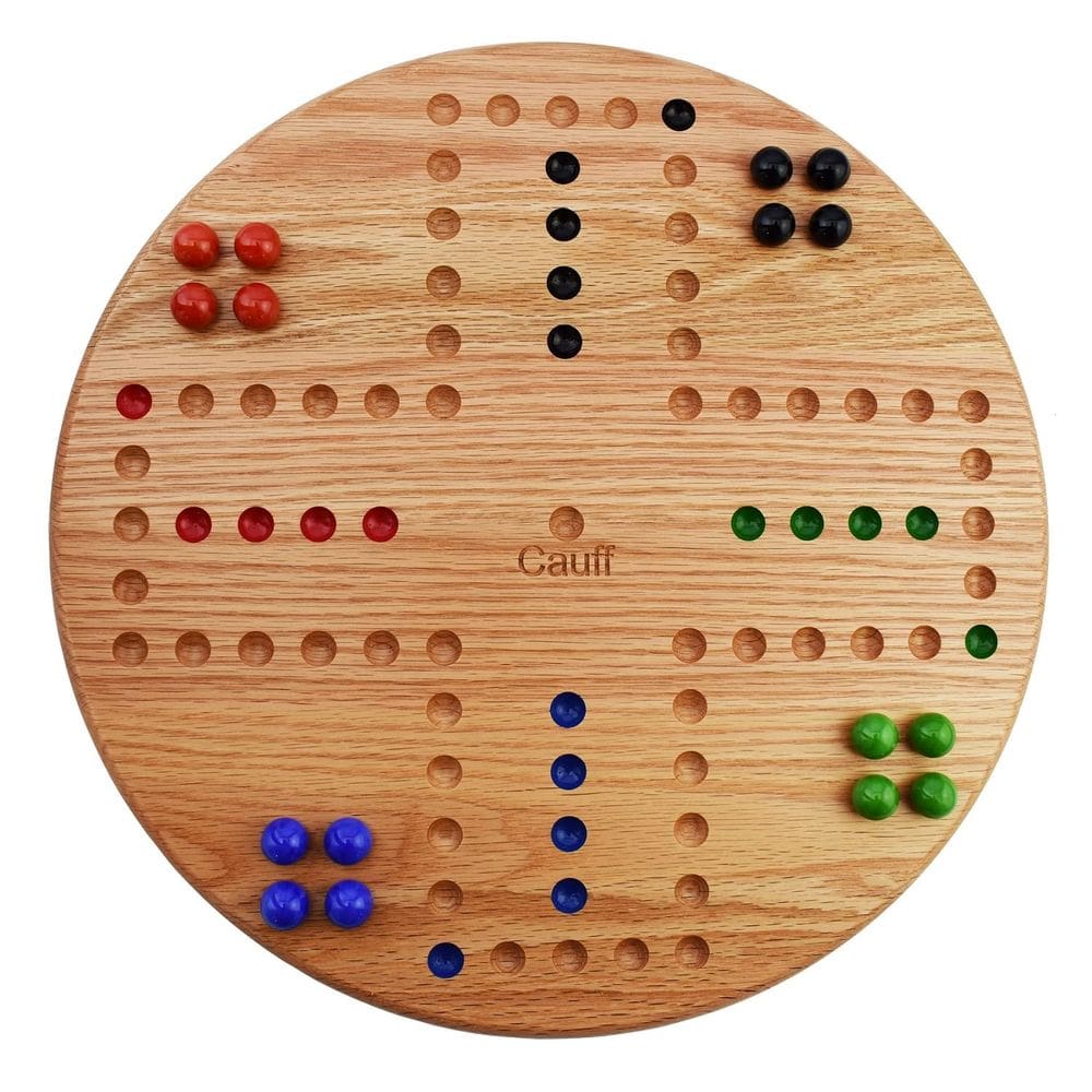 Jogo de Tabuleiro Marbles Solid Oak Wood 4 Player Cauff 44x44x2cm