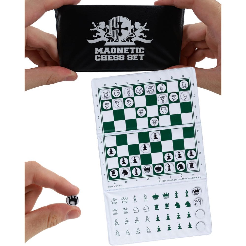 Conjunto de xadrez WE Games Mini Magnetic Travel de 15 cm com peças