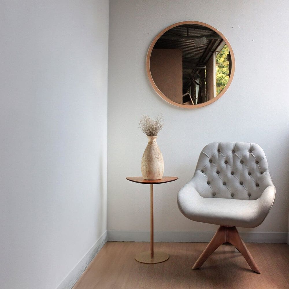 Mesa Lateral Afrodite Paleta Base de Aço Inoxidável 55cm Dourado
