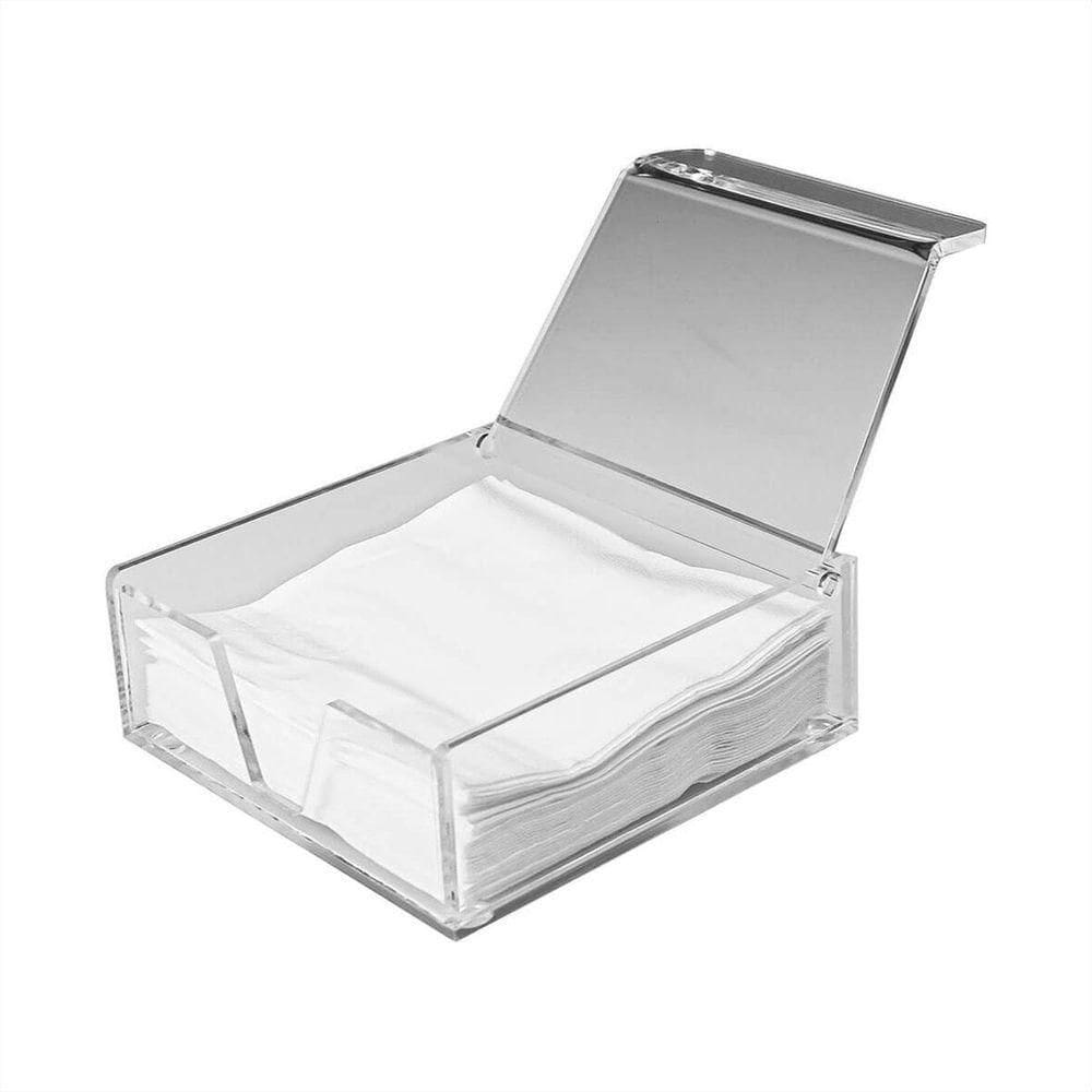 Porta Guardanapos Acrílico Transparente 5mm Centauri Mod M Organizador Mesa Cozinha Compacto Prático