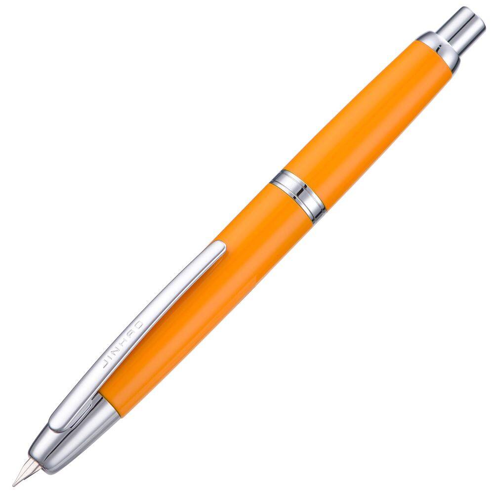 Caneta-tinteiro Jinhao 10 laranja sem tampa com caixa de conversor