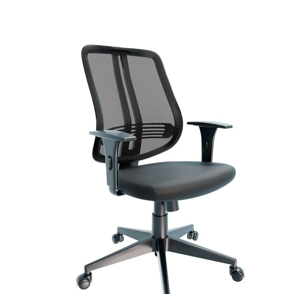 Cadeira Giratória em Tela com Braço Novara - Nov01 Preto