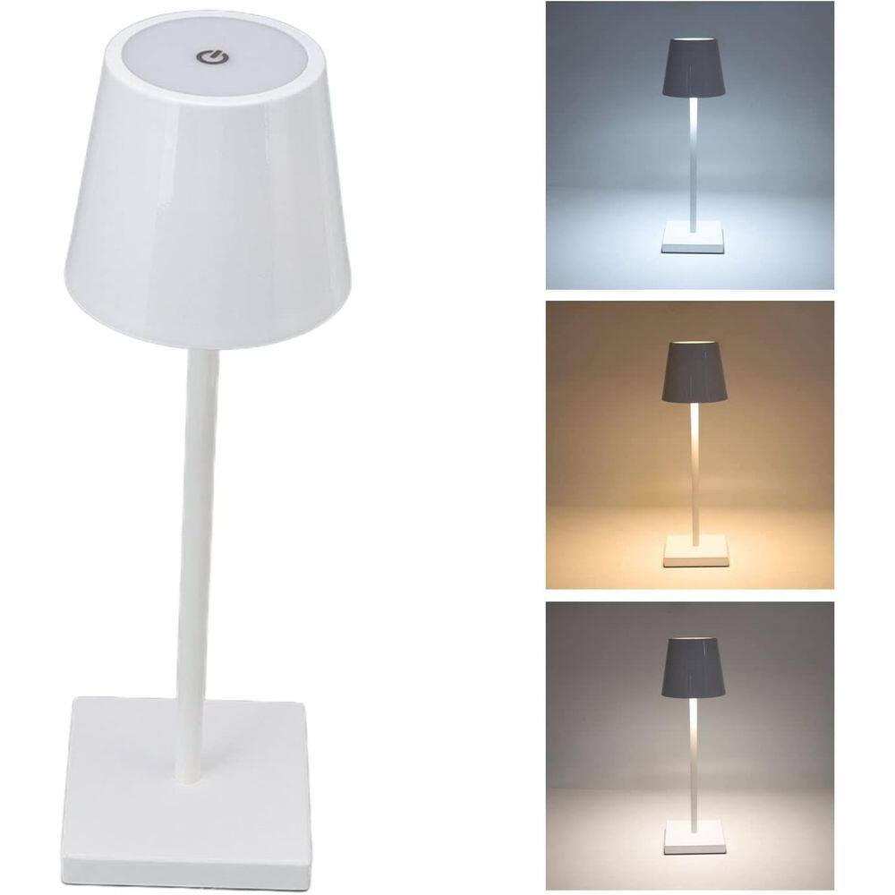 Luminária de Mesa LED Dimerizável, Sem Fio e Recarregável