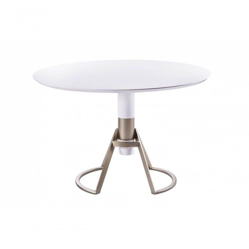 Mesa De Jantar Com Vidro Curve-1,40m Sheldon Móveis