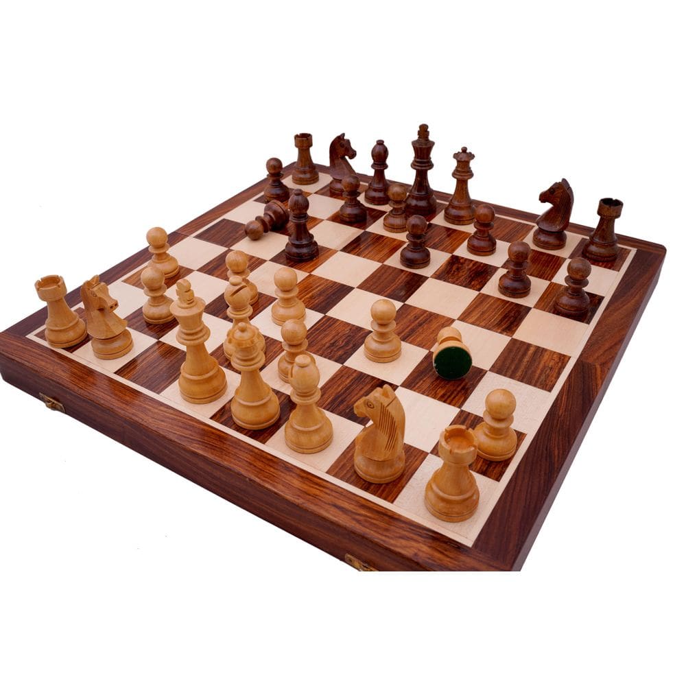 Conjunto de xadrez BCBESTCHESS feito à mão em jacarandá com peças magnéticas