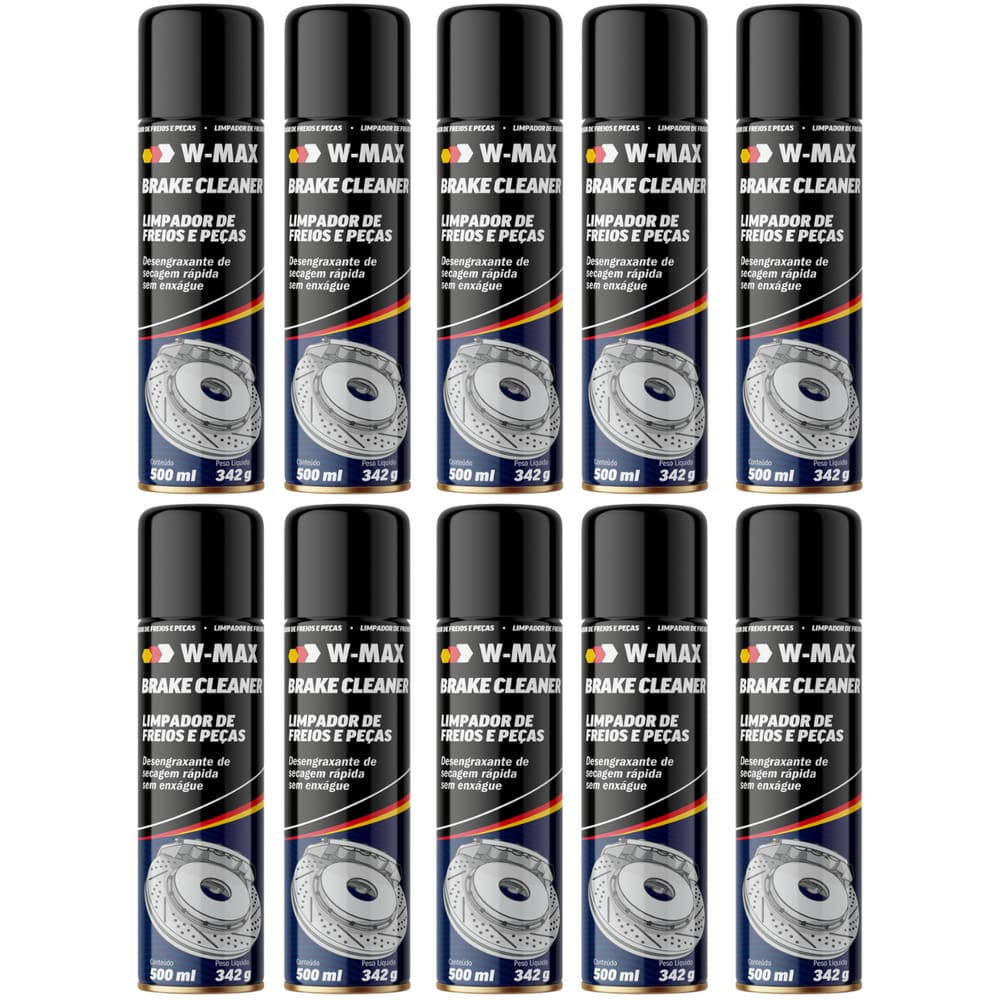 Kit 10 Limpa Freios Peças Desengraxante Express Wurth 500 ml