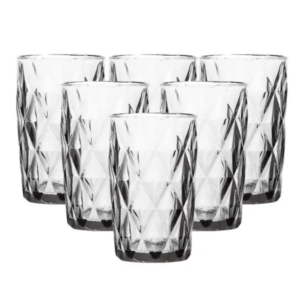 Jogo de Copo de Vidro Diamond Alto 350ml 6 unidades