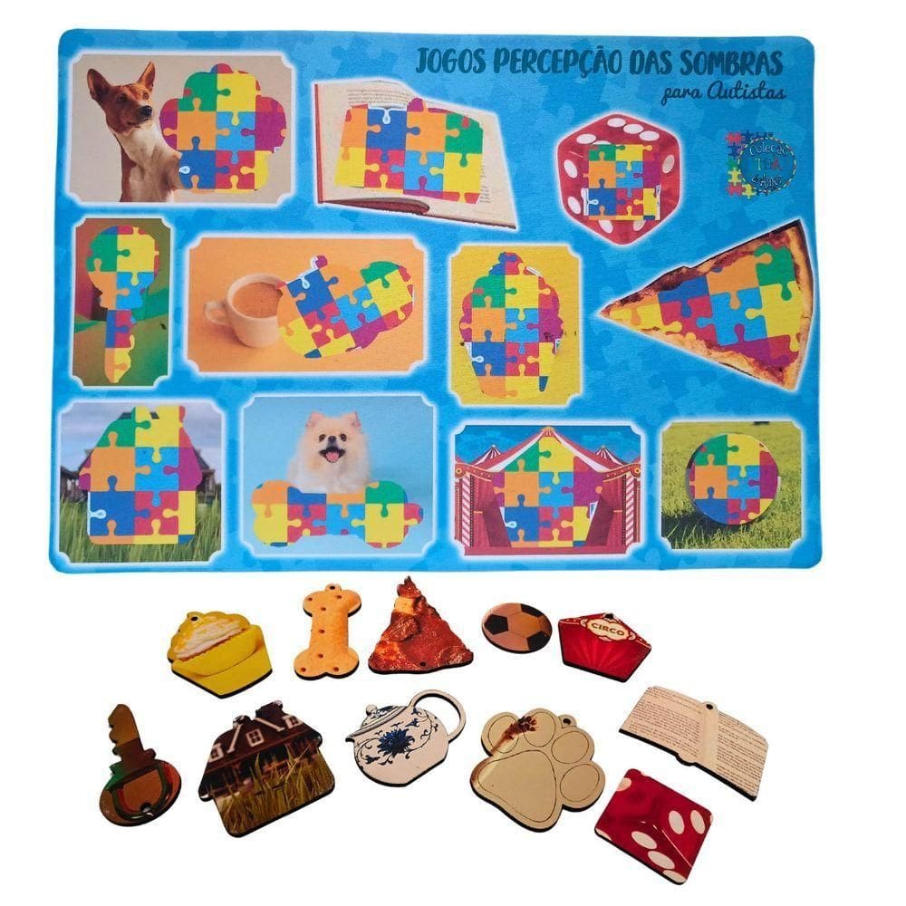 Jogo Educativo Das Sombras Mdf Figuras Para Autistas