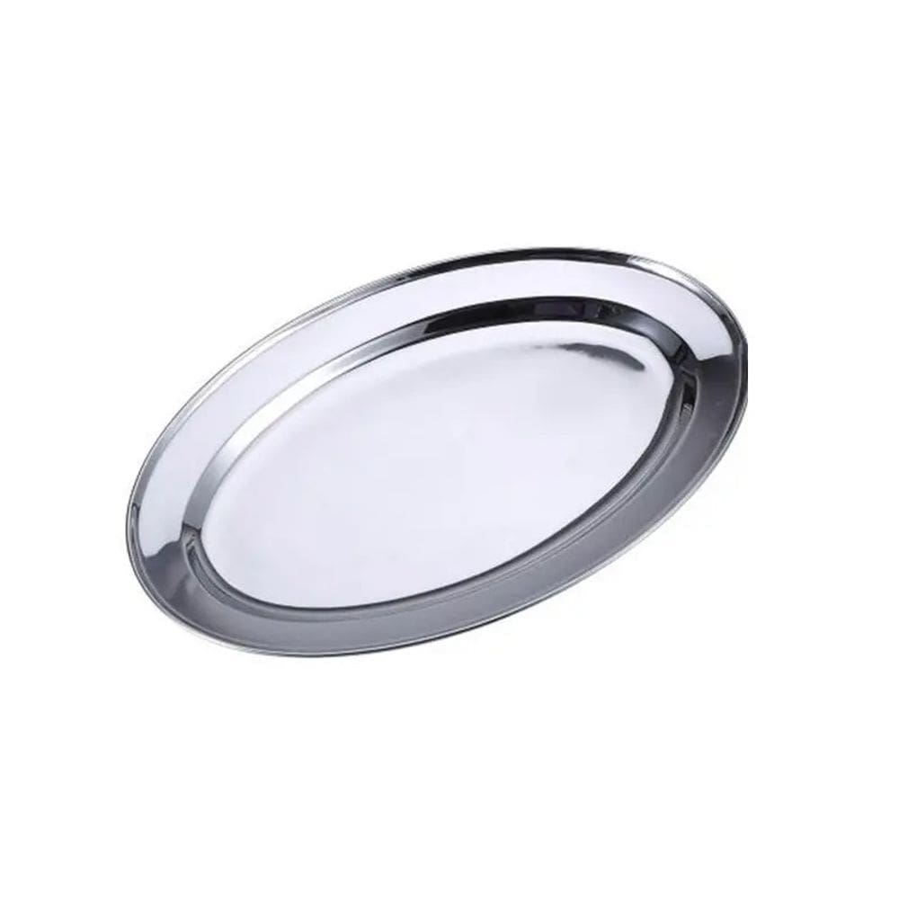 Bandeja Oval 20x15cm Servir Mesa Posta Aço Inox Bene Casa