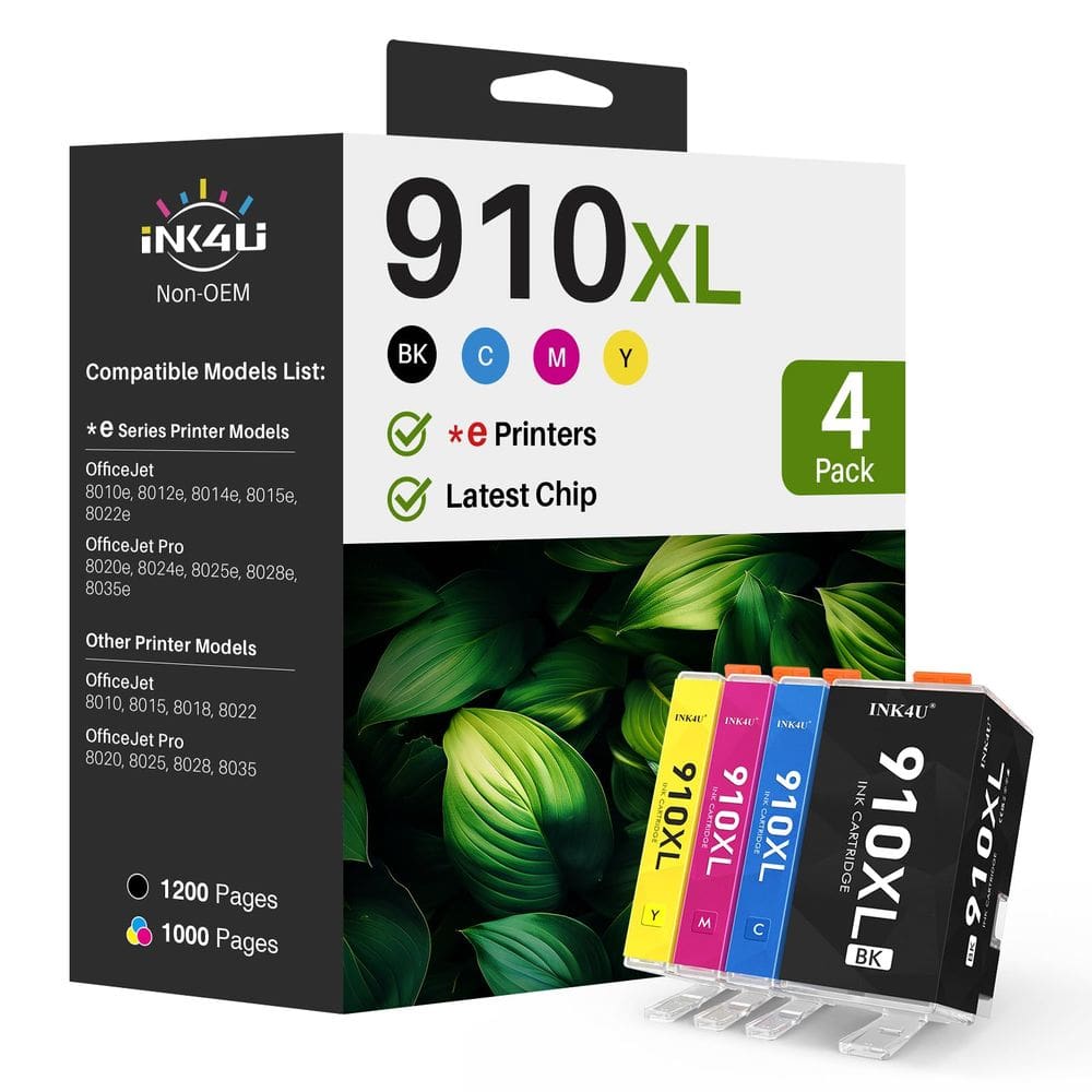 Cartuchos de tinta INK4U 910XL remanufaturados para OfficeJet Pro