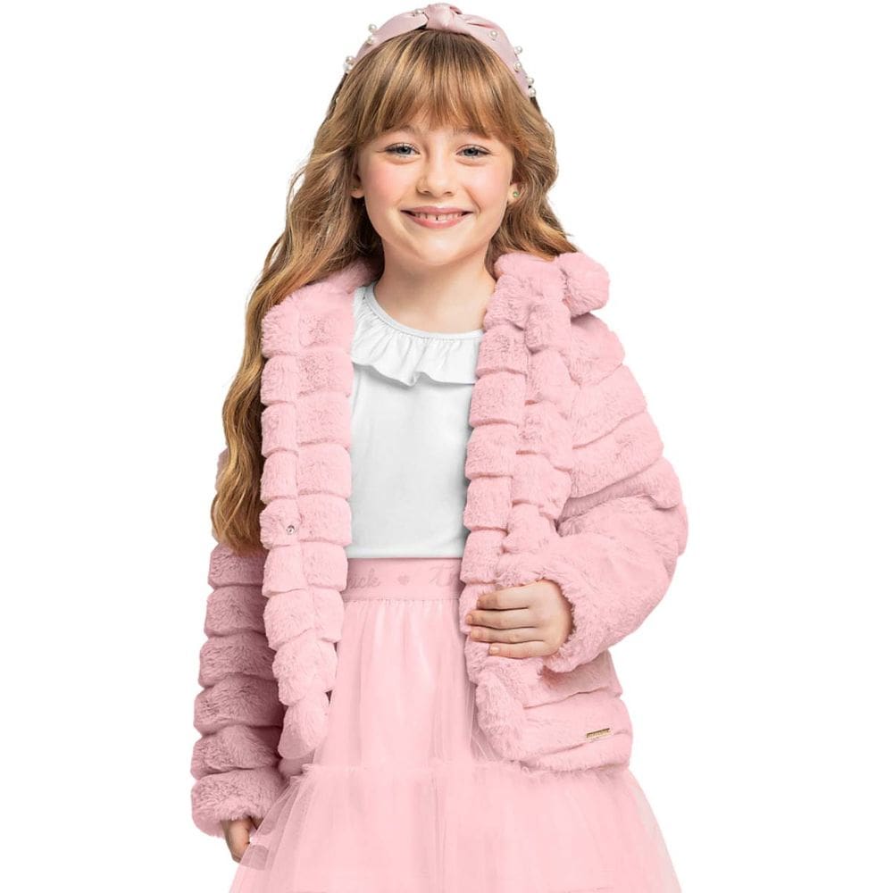 Jaqueta Casaco Infantil Inverno Menina Pelo Strip Trick Nick