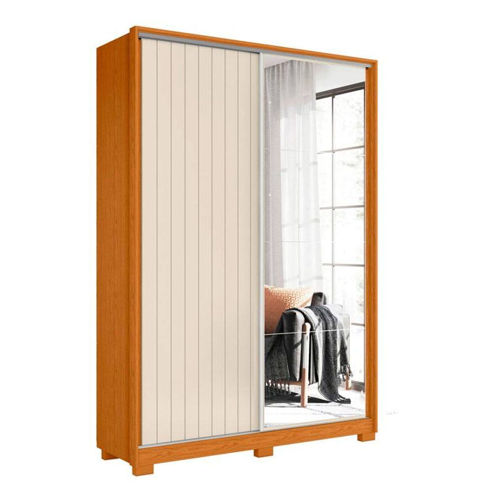 Guarda Roupa Frizatto com Espelho 2 Portas Cinamomo/Off White (Flex) - ABZ