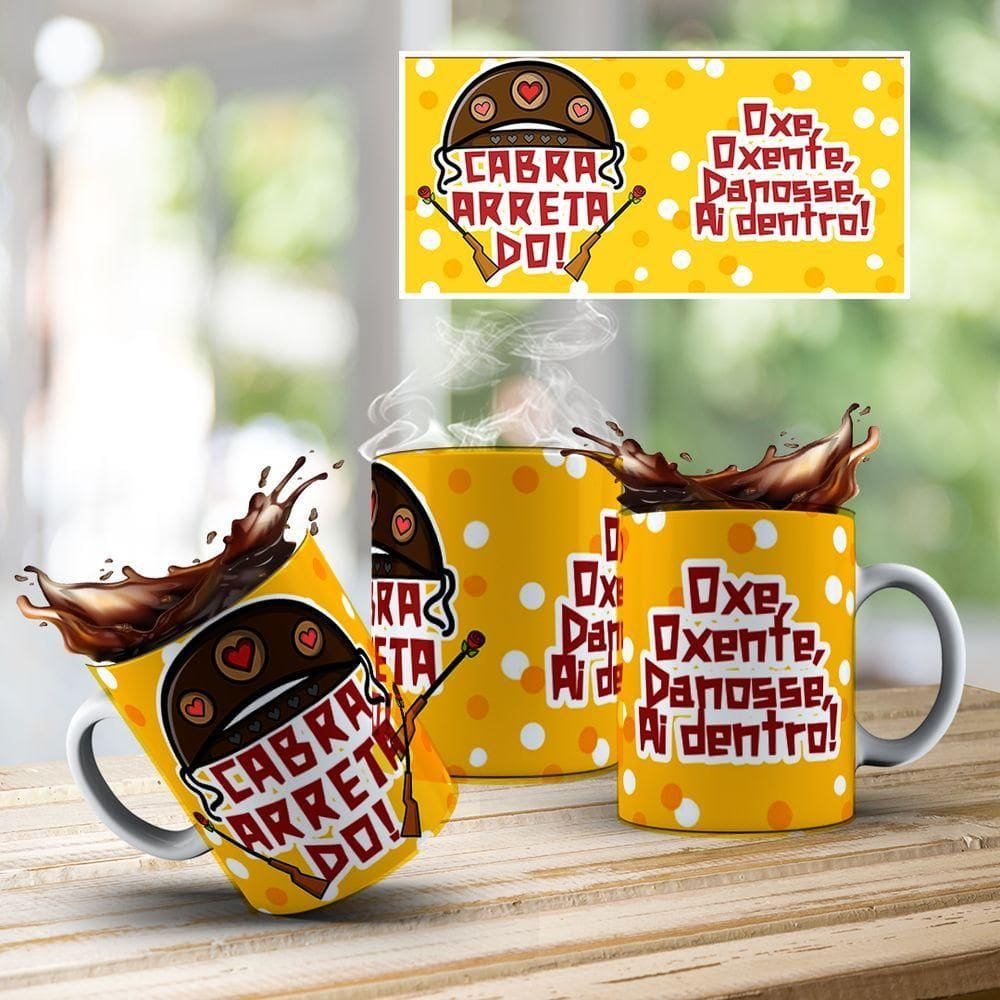 Caneca De Porcelana 325ml Decorada Nordestinos Oxente
