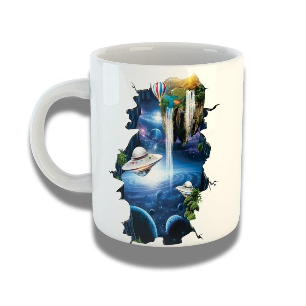 Caneca De Porcelana 325ml Com Design 3d Exclusivo Galáxia