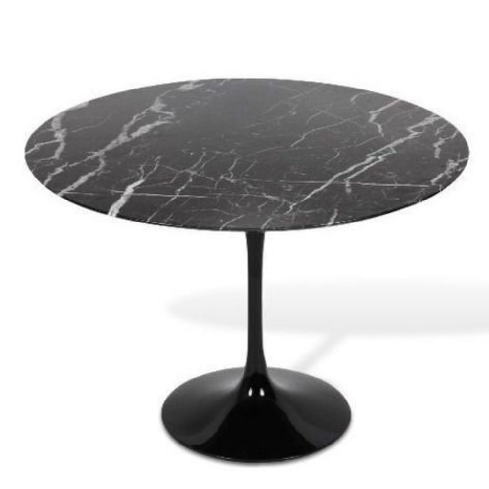 Mesa de Jantar Tulipa Saarinen Redonda 100 cm Mármore Nero