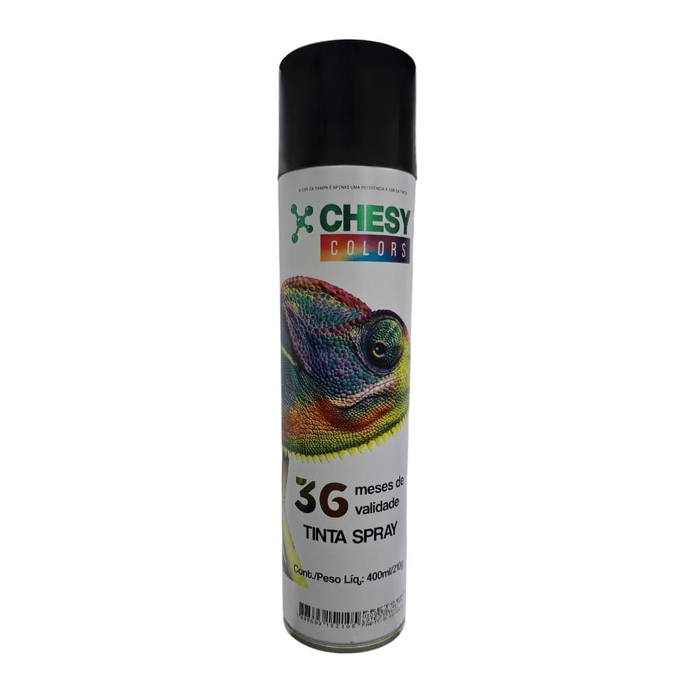 Tinta Spray Preto Brilhante Chesy Colors Uso geral 400ml