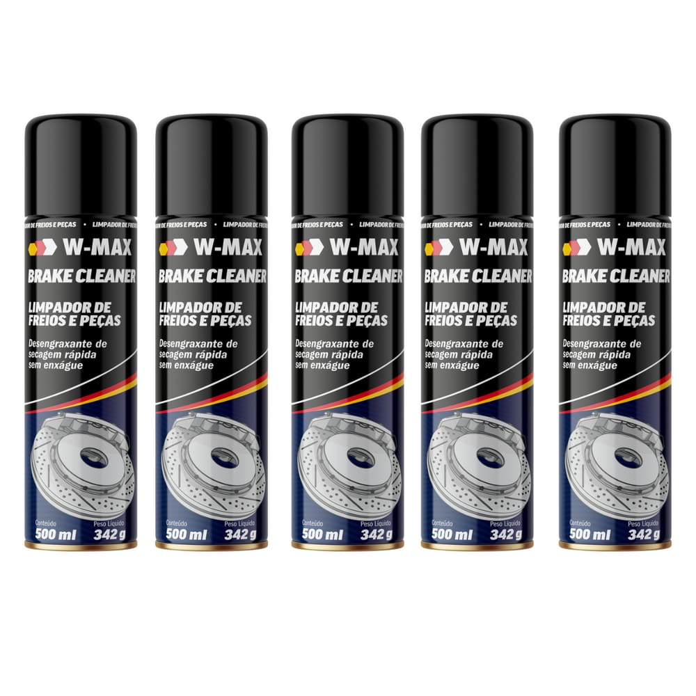 Kit 5 Limpa Freios e Peças Desengraxante Expres Wurth 500 ml