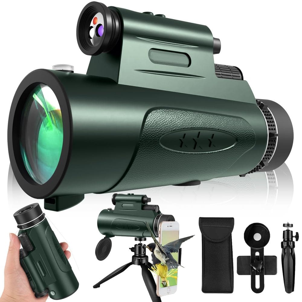Telescópio monocular ASXMHgo 80x100 HD com luzes para adultos
