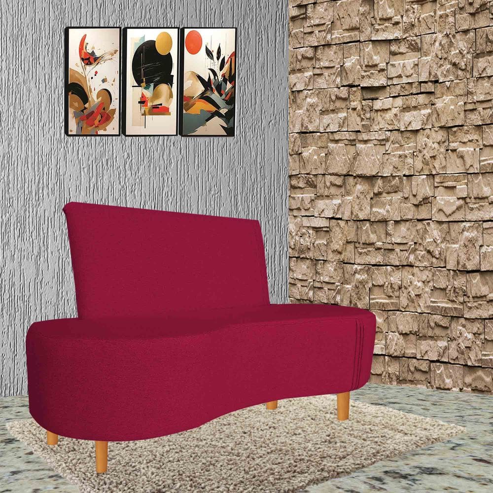 Poltrona Feijão Organico Pes Palito 140 Vermelho