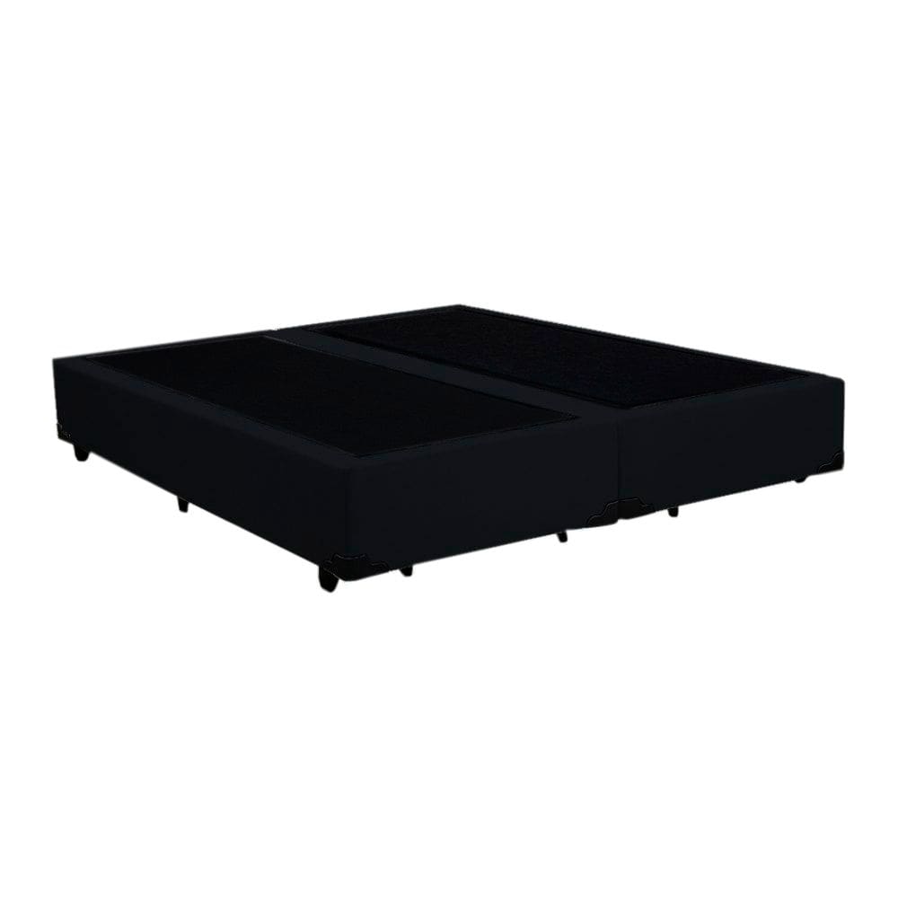 Cama Box Casal Bipartido Preta Sintetico 40x138x188 - Santo Box