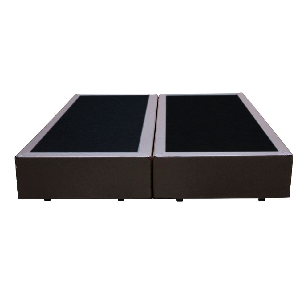 Cama Box Queen Bipartido Marrom Sintetico 40x158x198 - Santo Box