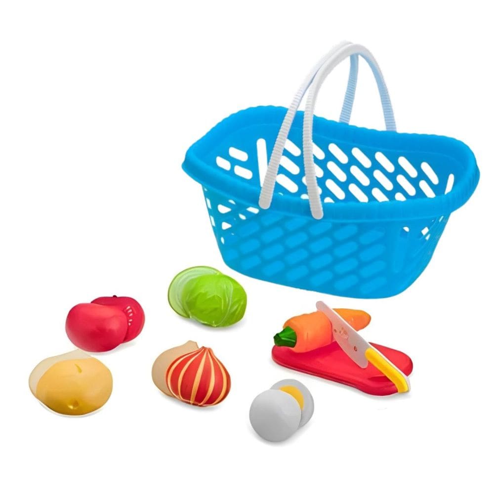 Kit Cozinha Infantil Comidinhas De Brinquedo Cestinha De Legumes Com 15 Peças