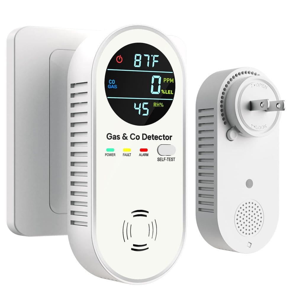 Detector de vazamento de gás e monóxido de carbono NORJAN 4 em 1 branco