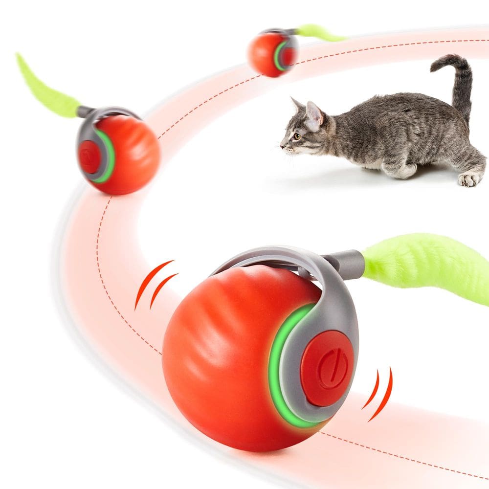 Ball Cat Toy Interactive Ball Potaroma Moving Ball com pena