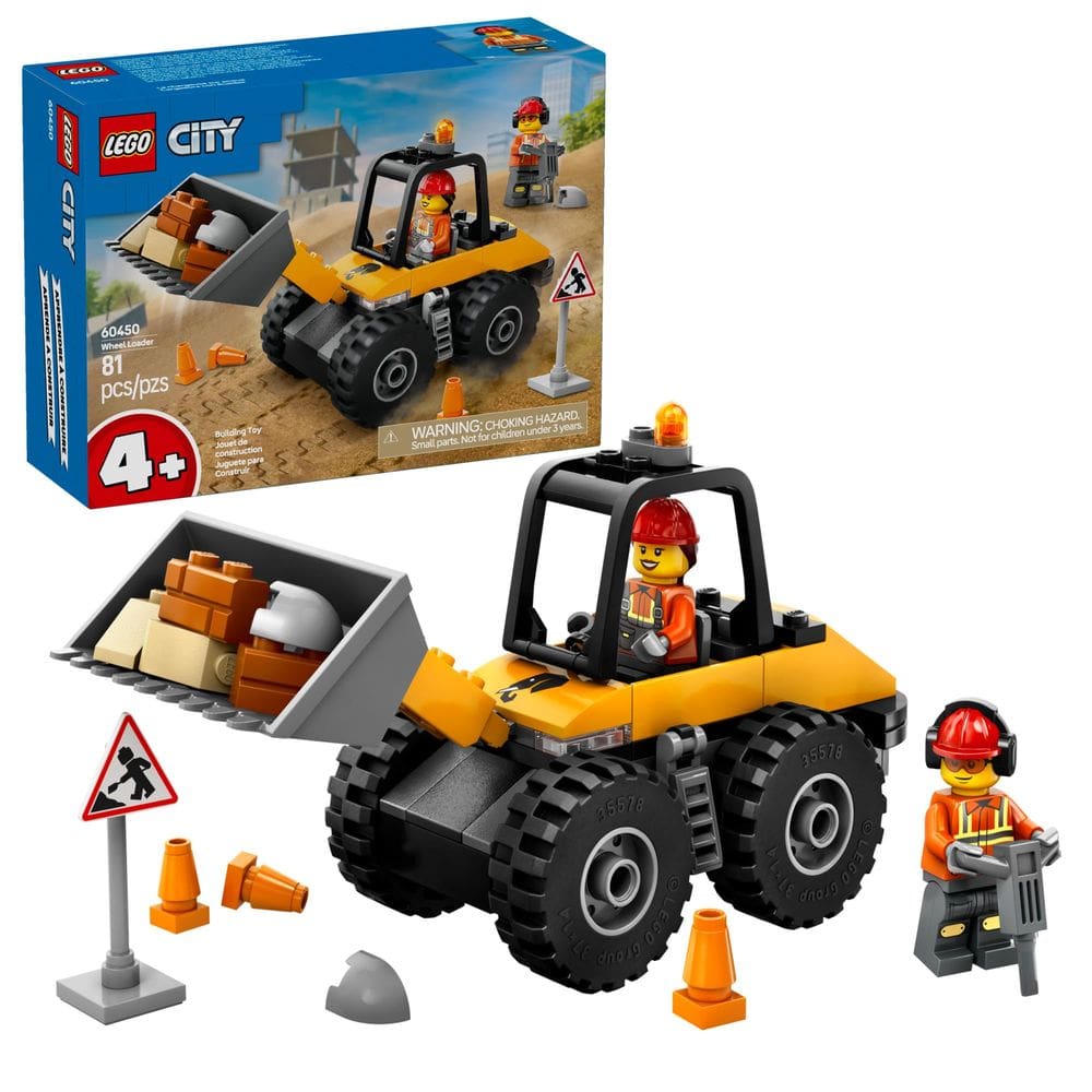 Brinquedo carregador de rodas de construção LEGO City 60450 para crianças a partir de 4 anos