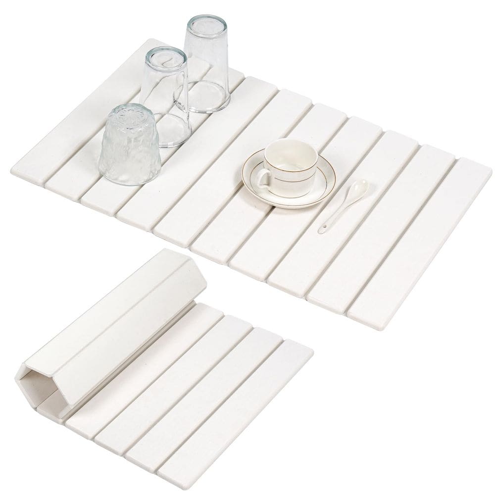 Tapete de secagem Oxydrily Stone para balcão de cozinha 23x15,3 cm branco