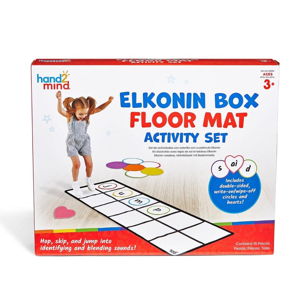 Conjunto de atividades hand2mind Elkonin Box Floor Mat com guia de atividades