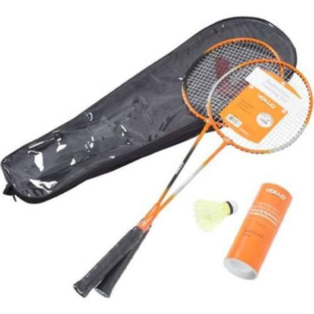 Kit Badminton Vollo 2 Raquetes 3 Petecas Bolsa