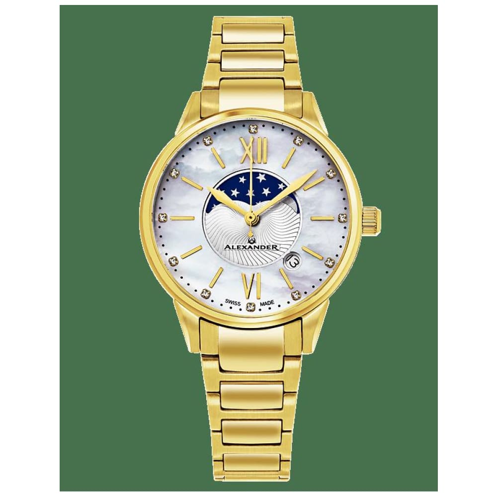 Relógio masculino suíço Vassilis AD204B com pulseira em couro.