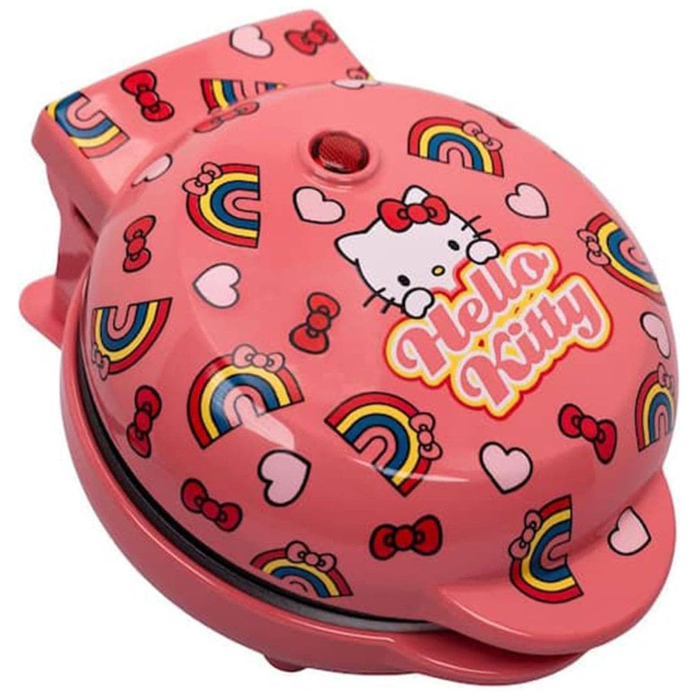 Mini Máquina de Waffles, Tema Hello Kitty com Revestimento Antiaderente, 110V 550W, Uncanny Brands, Rosa