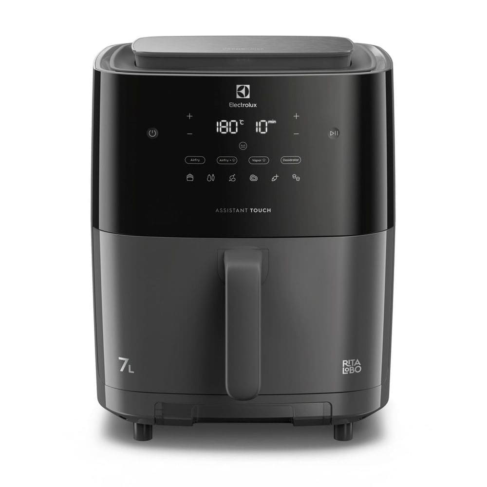 Fritadeira Elétrica Sem Óleo Electrolux AirFryer por Rita Lobo 7L Digital Cinza Expert c/ Vapor e Autolimpeza 1700W (EAF180)