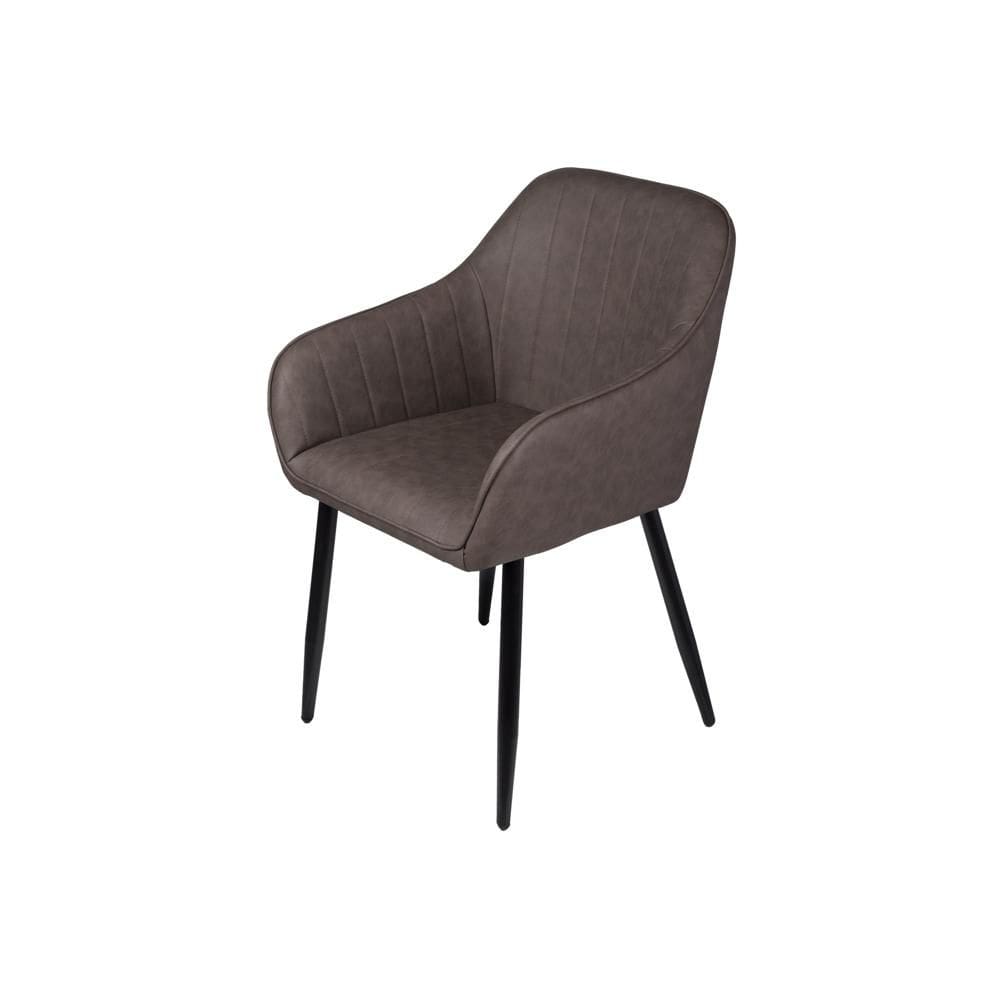 Poltrona Volga PU Café Base Metal