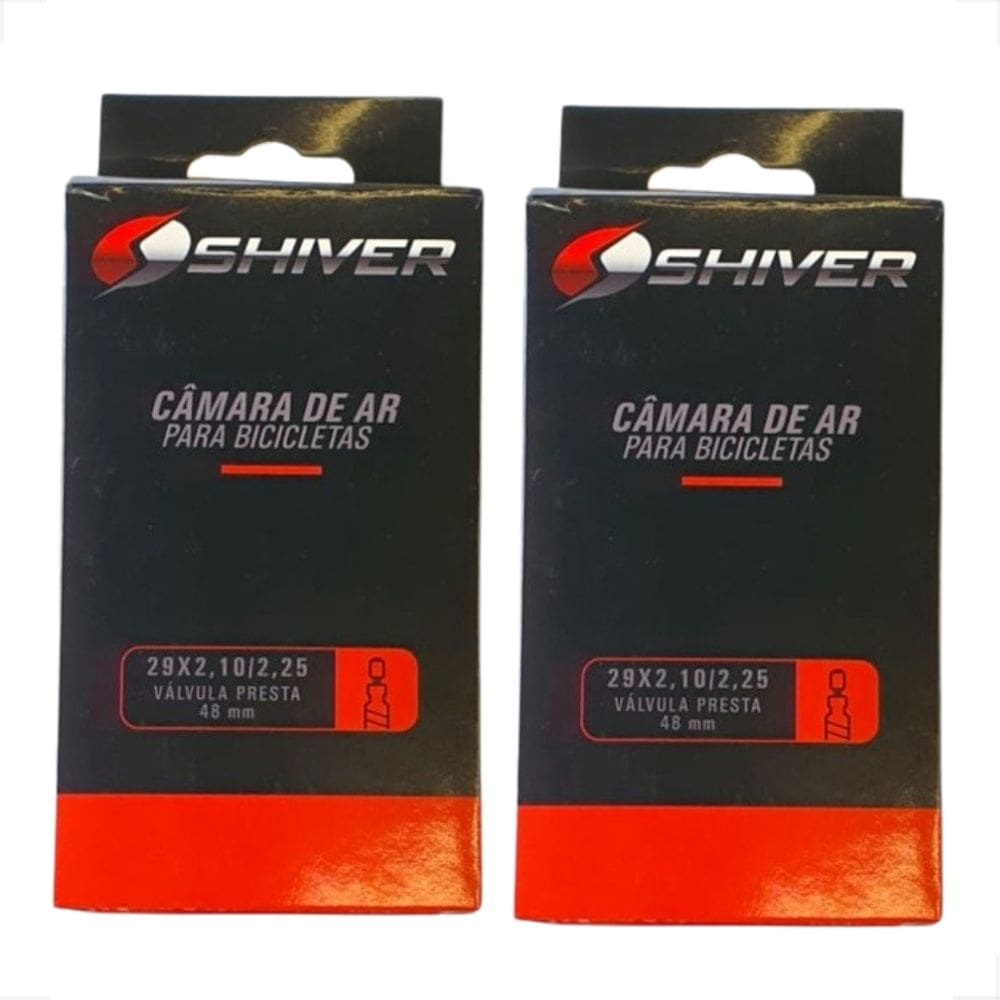 Par 2 Unidades Kit Camara De Ar Para Bicicleta Bike Aro 29 X 2.10 2.25 Mm Bico Fino Valvula Presta