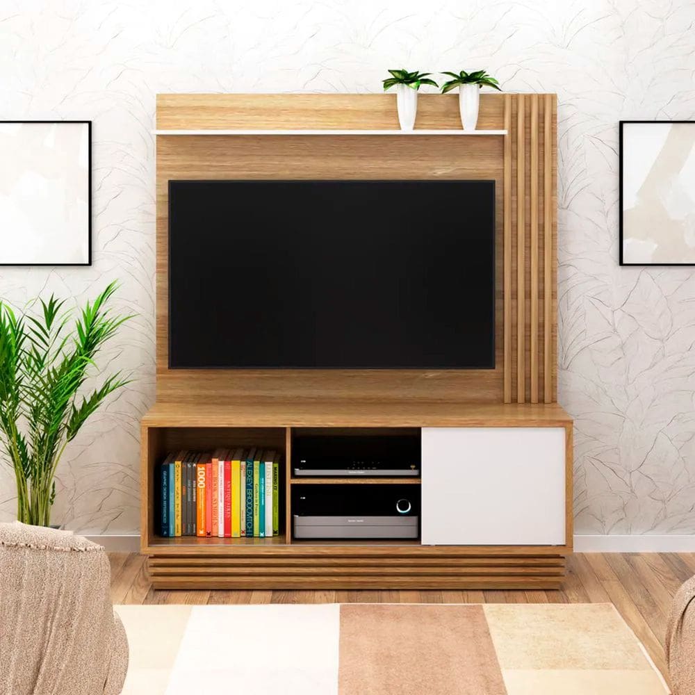 Estante Home TV até  42 Pol Nicho Porta 150x175cm Natural