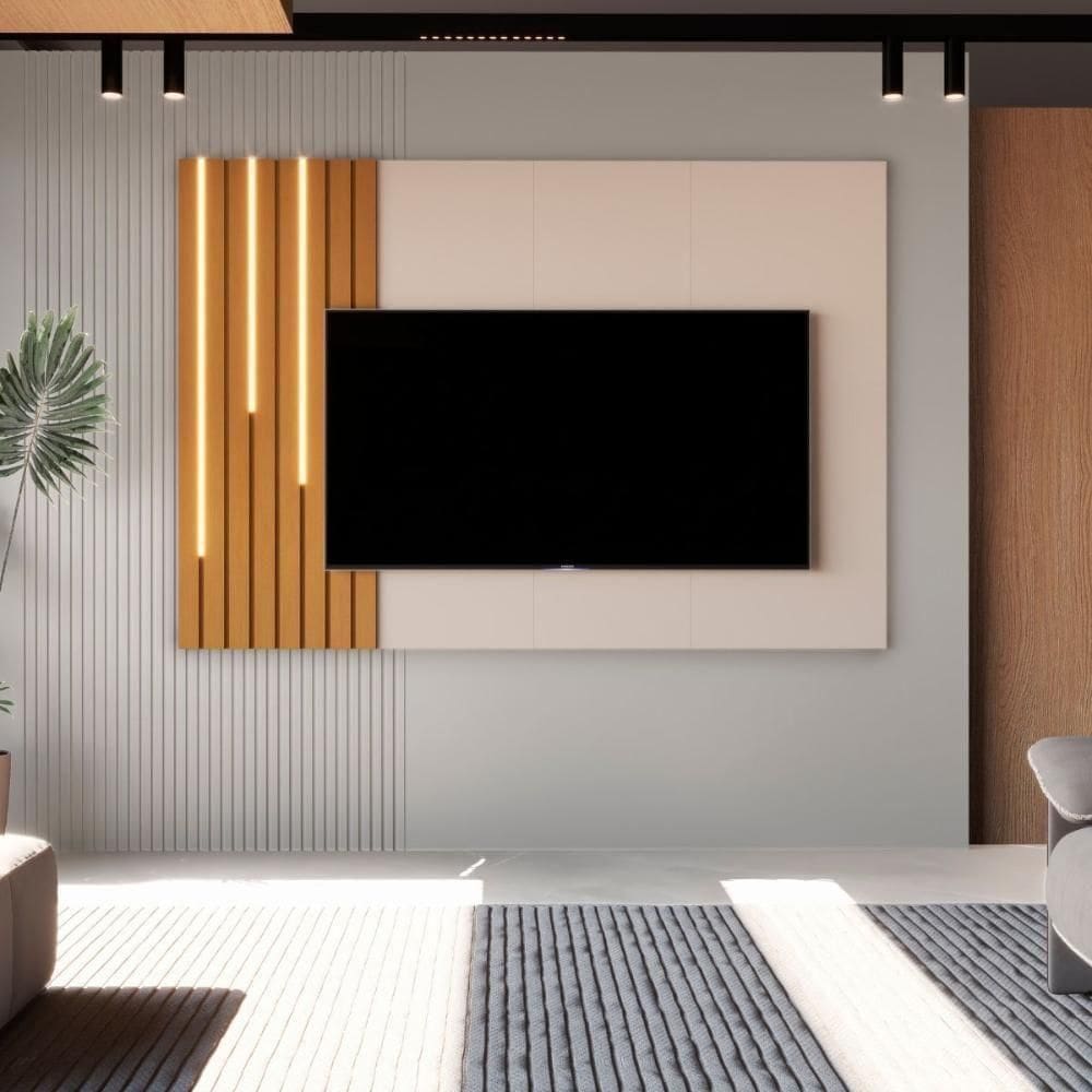 Painel Para Tv 70 Polegadas Pantanal Off White Nature