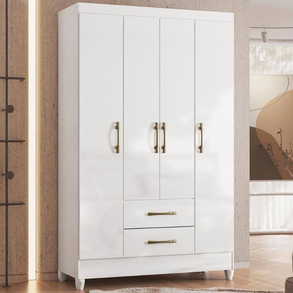 Conjunto Guarda Roupa E Comoda Lotus Branco
