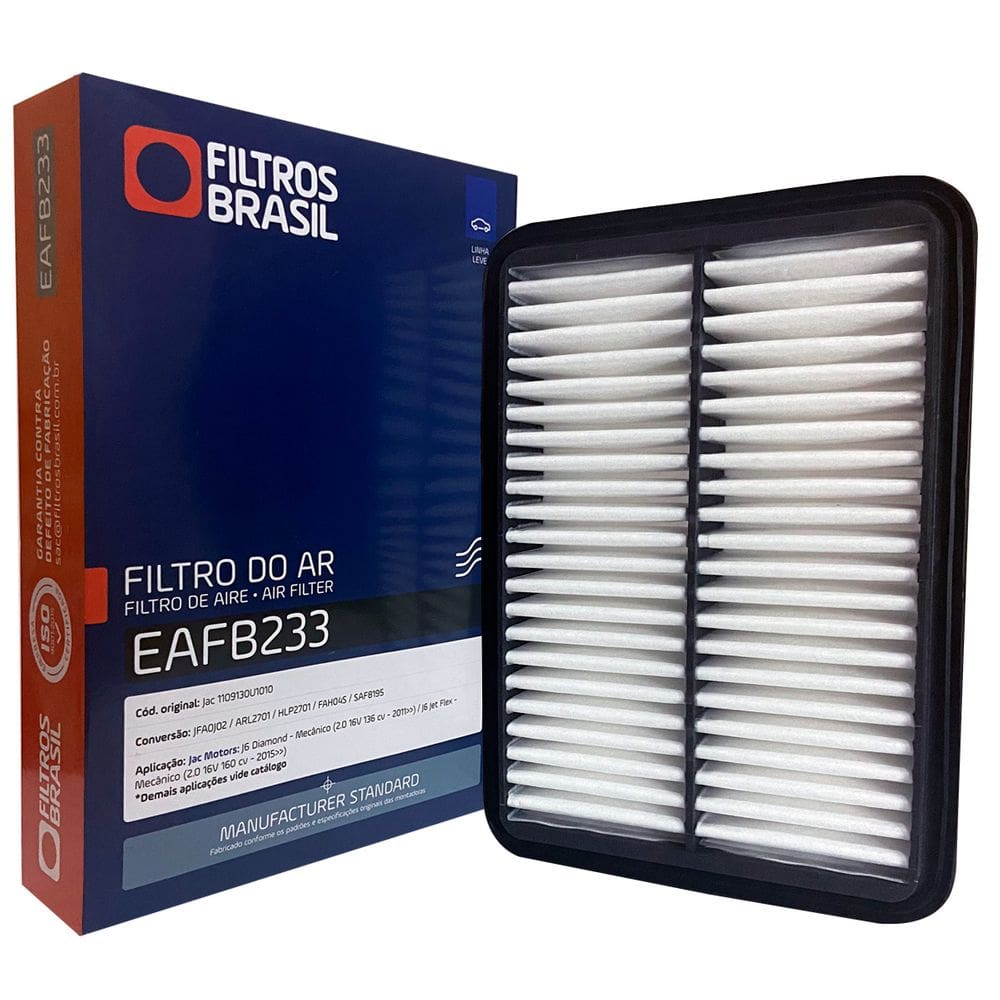 Filtro Ar Motor para Jac J6 JetFlex 2.0 16V Flex 2015 a 2018