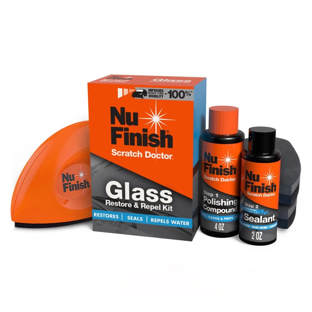 Kit de restauração e repelência de vidro Nu Finish para pára-brisa de carro