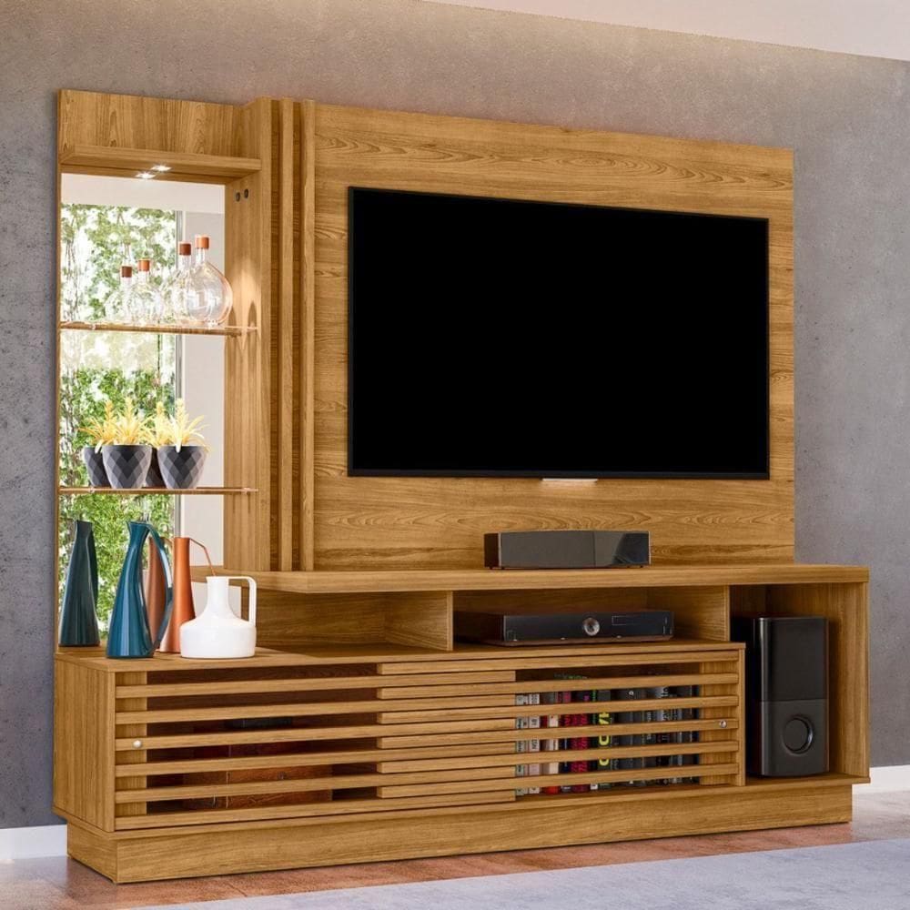 Home Painel Midgard Cumaru p/ TV Moderno