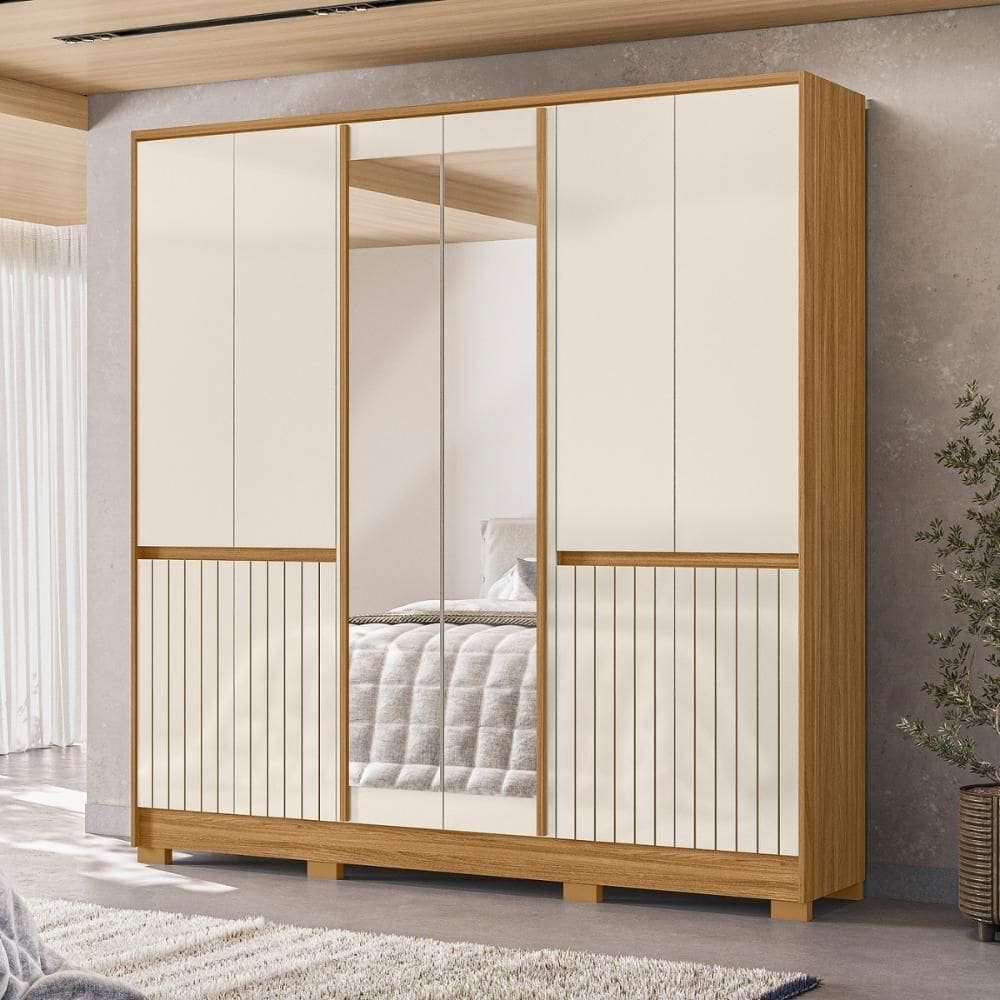 Conjunto Guarda Roupae Comoda Maunee Freijo Off White