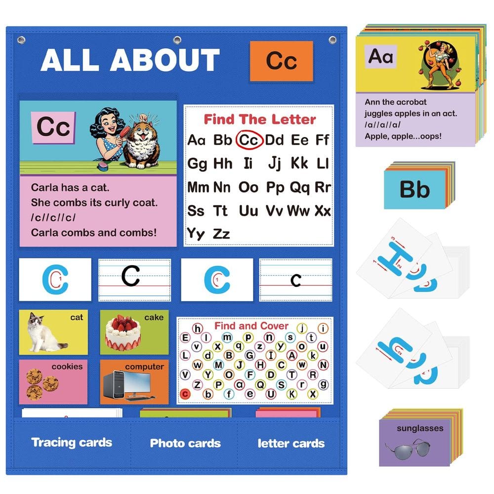 Tabela de bolso Alphabet Learning Joyreal XL35x27cm para crianças